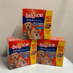 (3 count) Bounce MegaSheets Pet Hair & Lint Guard Dryer Sheets Multi Pack - NWT